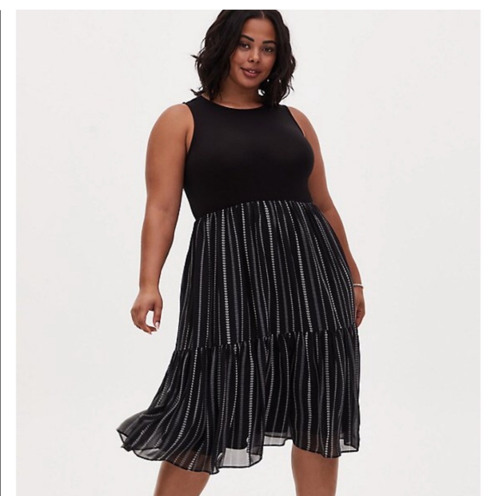 Torrid Black Super Soft Midi Dress Size 12 NWT